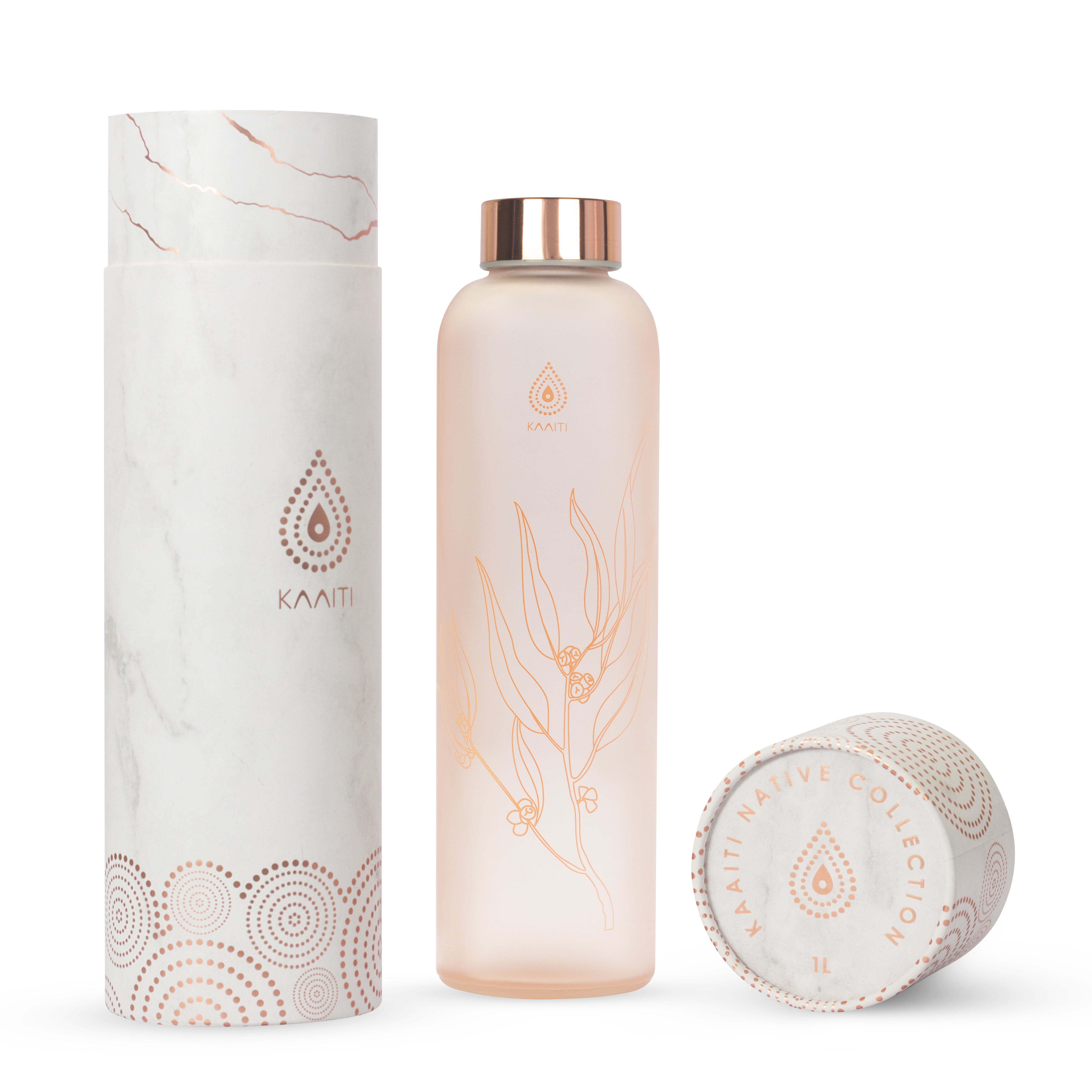 Kaaiti Rose Gum Glass Water Bottle - 750 ml